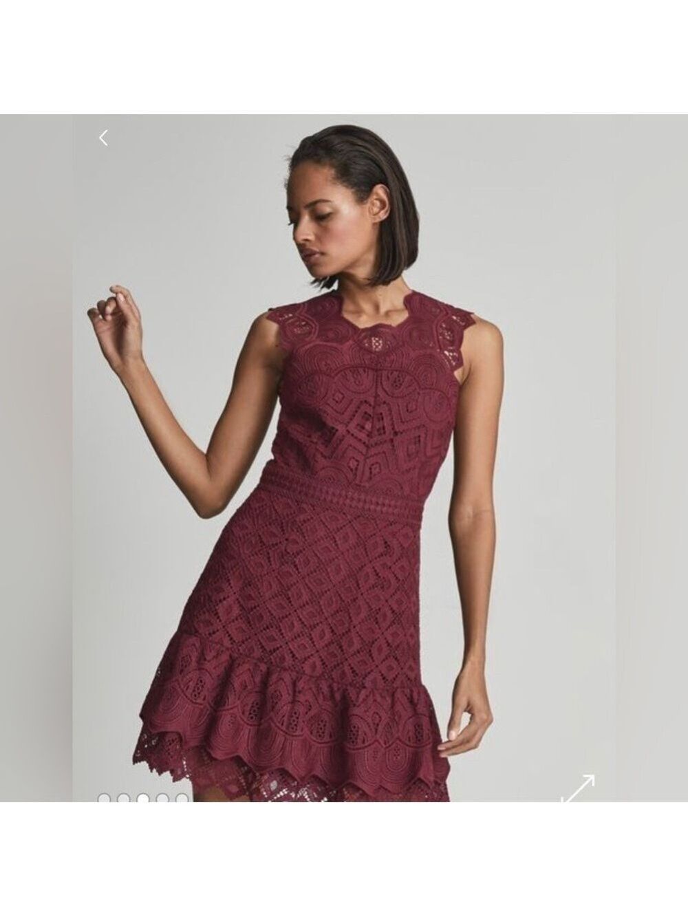 REISS Delilah Lace Mini Dress Size 6 NWT - Picture 5 of 13